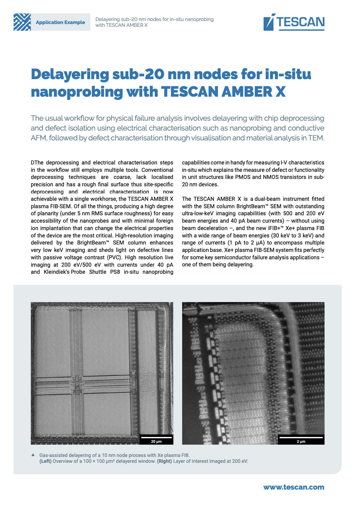 Delayering Sub-20 Nm Nodes For In-situ Nanoprobing With TESCAN AMBER X